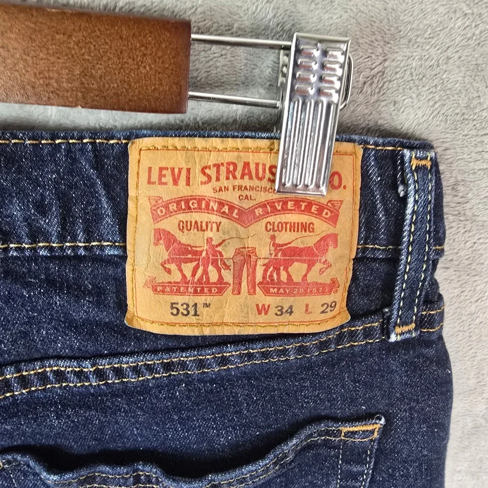 Levis 531 Athletic Slim Jeans Mens 32x28 Dark Wash Indigo‎ Tapered 85494-0055